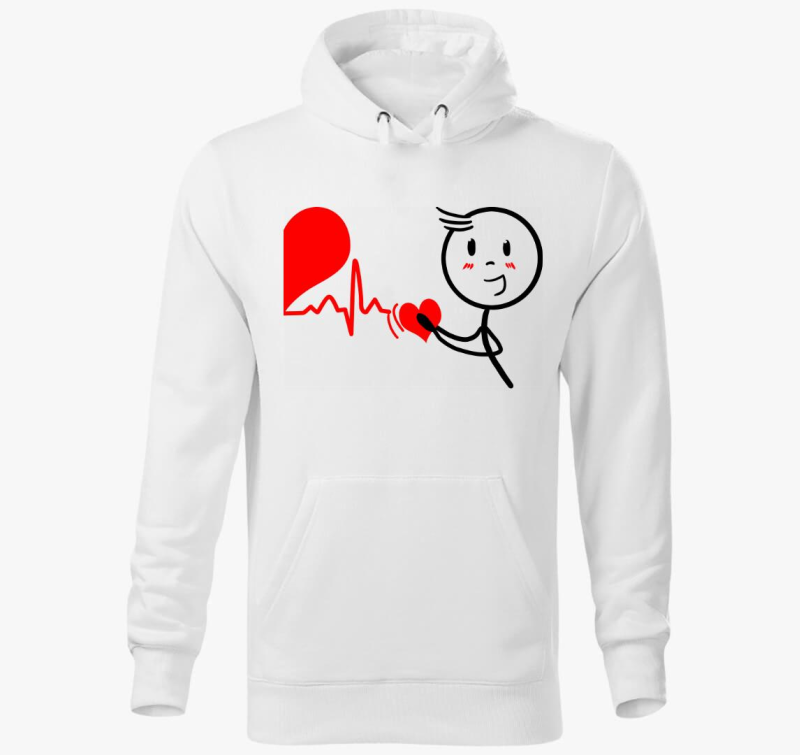 Szívrezgés fiú páros kapucnis pulóver