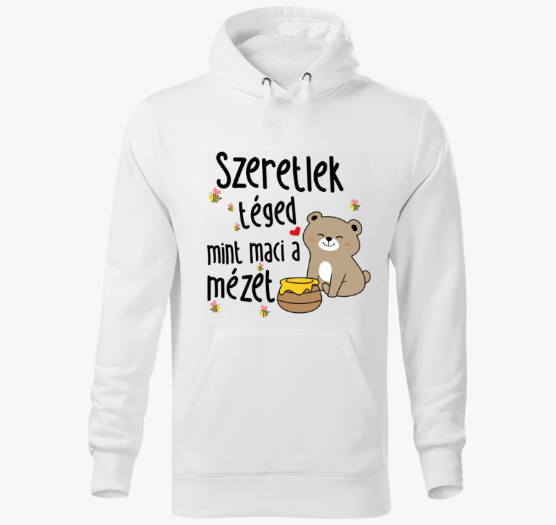 Szeretlek téged mint maci a mézet páros kapucnis pulóver