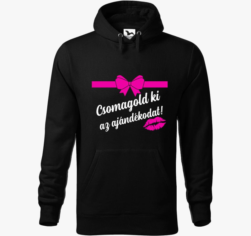 Csomagold ki az ajándékodat kapucnis pulóver