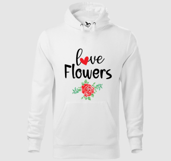 love Flowers kapucnis pulóver