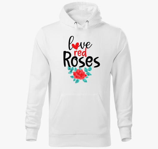 Love Roses kapucnis pulóver