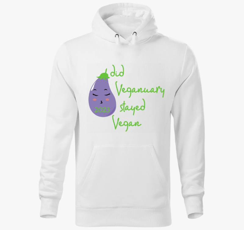 Did Veganuary 2023 padlizsános (zöld betűs) kapucnis pulóver