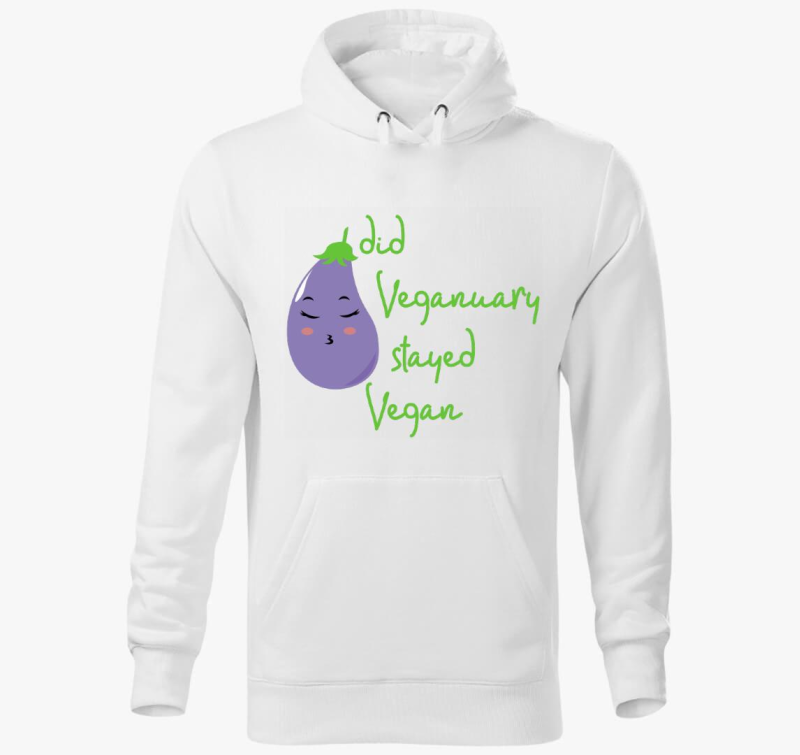 Did Veganuary padlizsános (zöld betűs) kapucnis pulóver