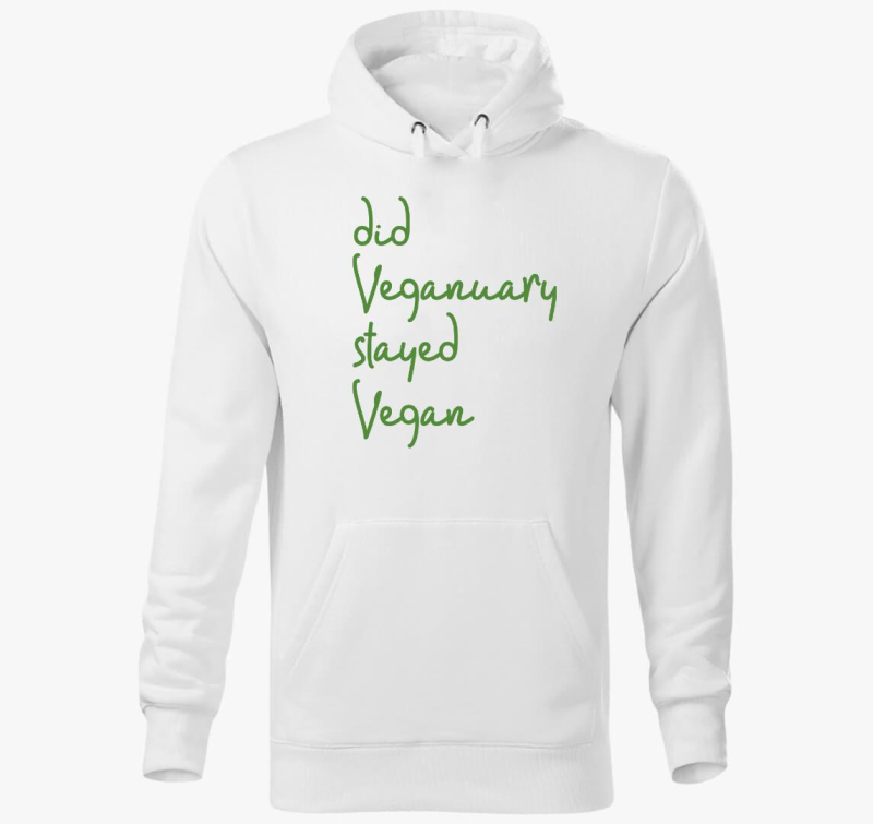 Did Veganuary (dőlt zöld betűs) kapucnis pulóver
