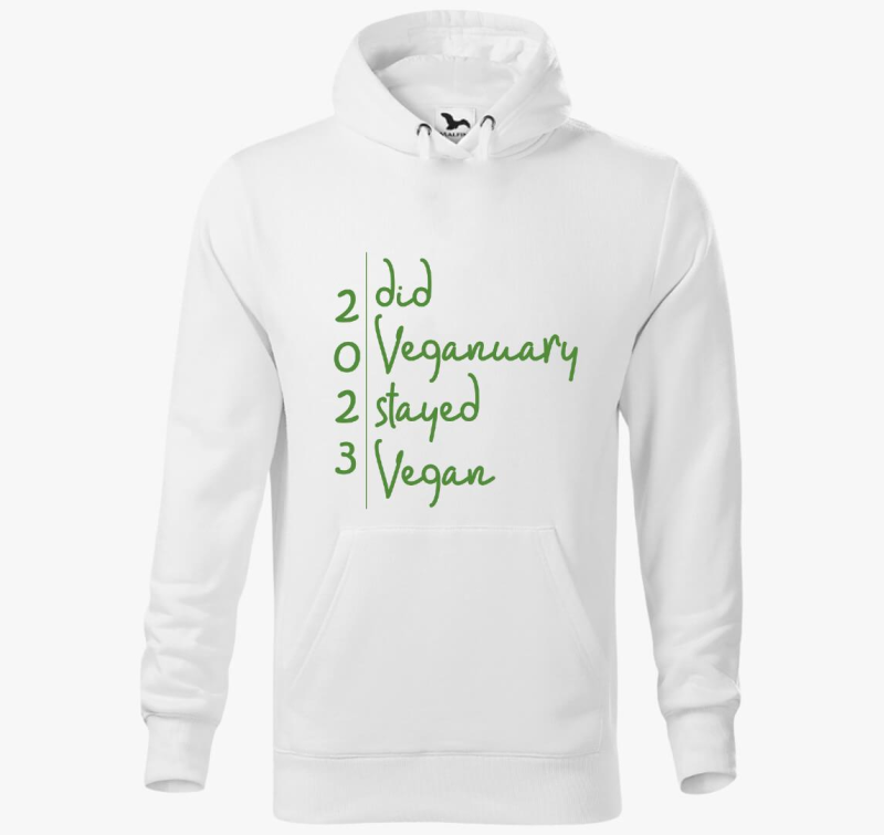 Did Veganuary 2023 (dőlt zöld betűs) kapucnis pulóver