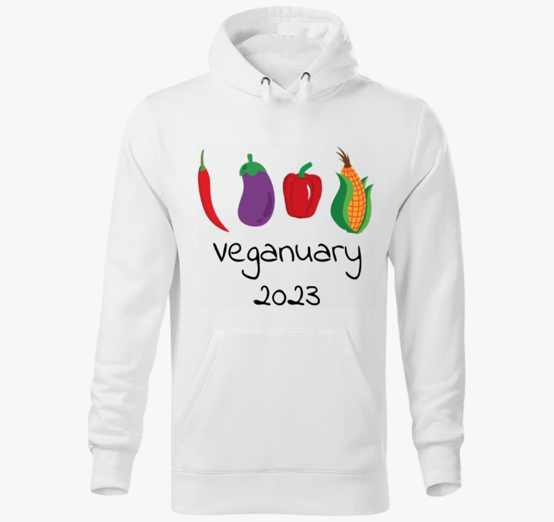 Veganuary 2023 (zöldségekkel) kapucnis pulóver