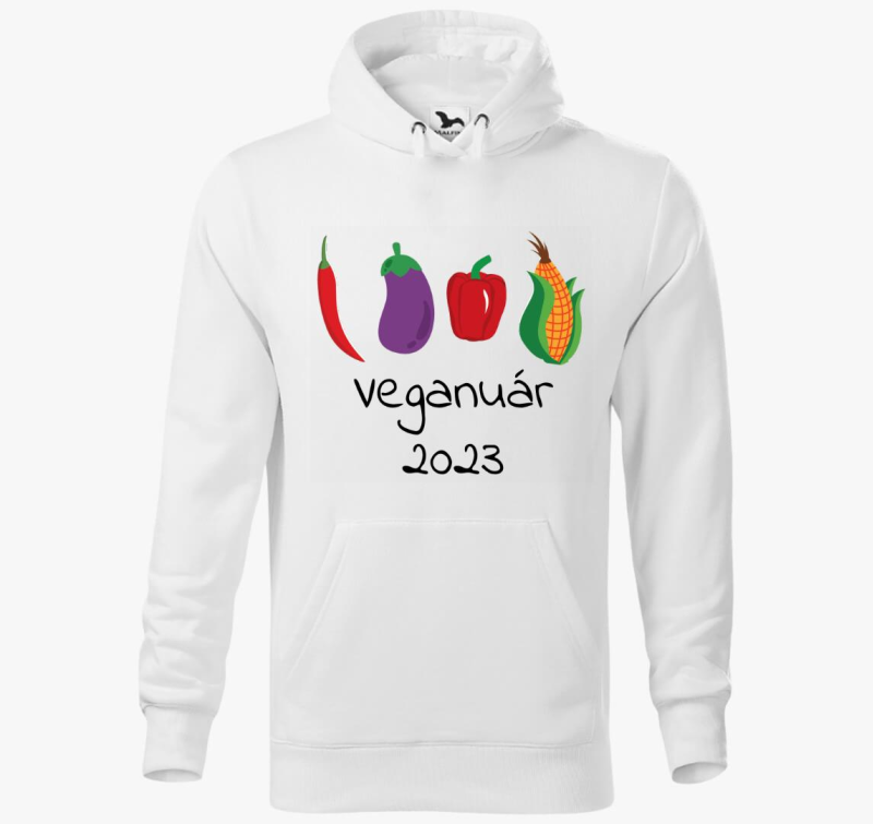 Veganuár 2023 (zöldségekkel) kapucnis pulóver