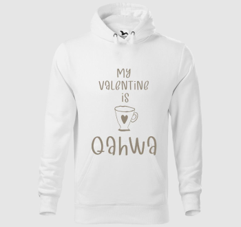 My Valentine is Qahwa - török/arab kávés (világos) kapucnis pulóver 