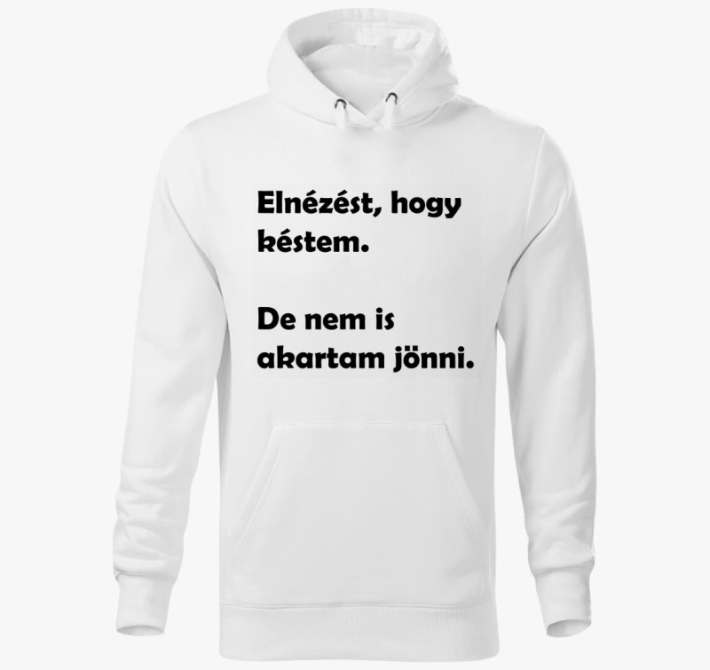 Elnézést, hogy késtem kapucnis pulóver