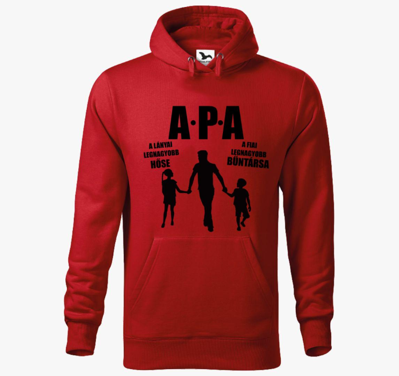 Apa lánya és fia gyerekekkel kapucnis pulóver