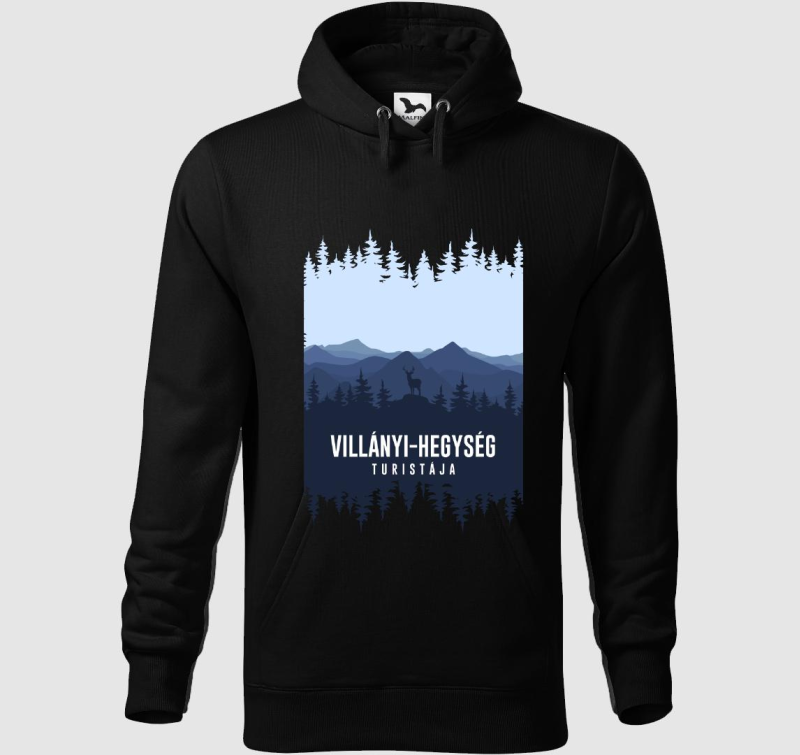 Villányi-hegység turistája kapucnis pulóver
