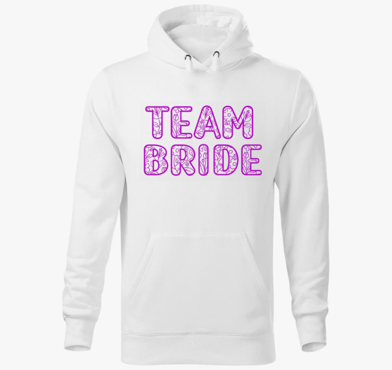 TEAM Bride virágos pink kapucnis pulóver