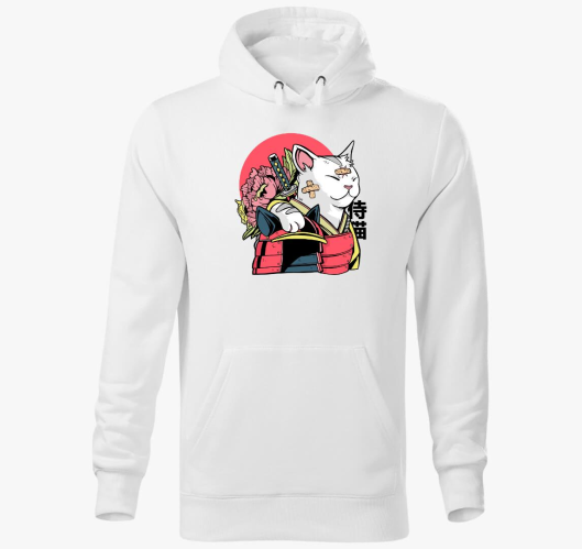 Samurai Cica kapucnis pulóver