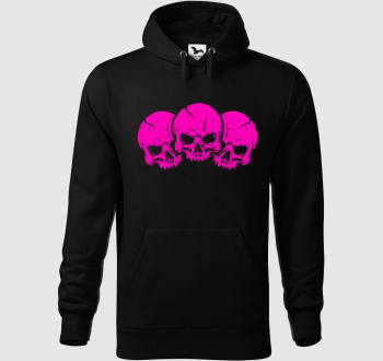 3 pink skulls kapucnis pulóver