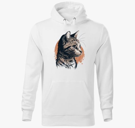 Aranyos cica kapucnis pulóver