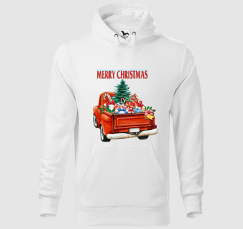 Retró karácsonyi furgon kapucnis pulóver