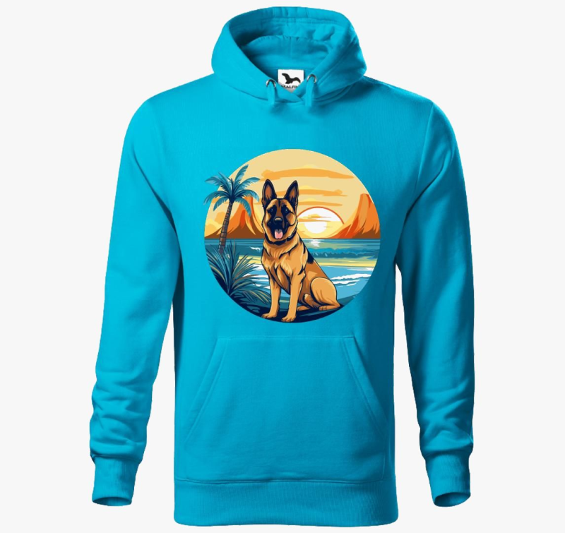 Németjuhász sunset kapucnis pulóver