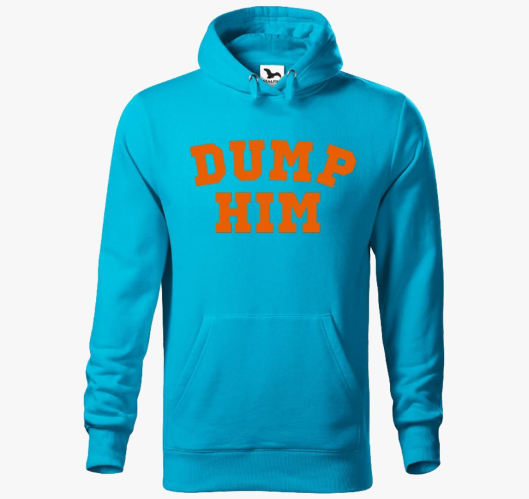 DUMP HIM orange kapucnis pulóv...