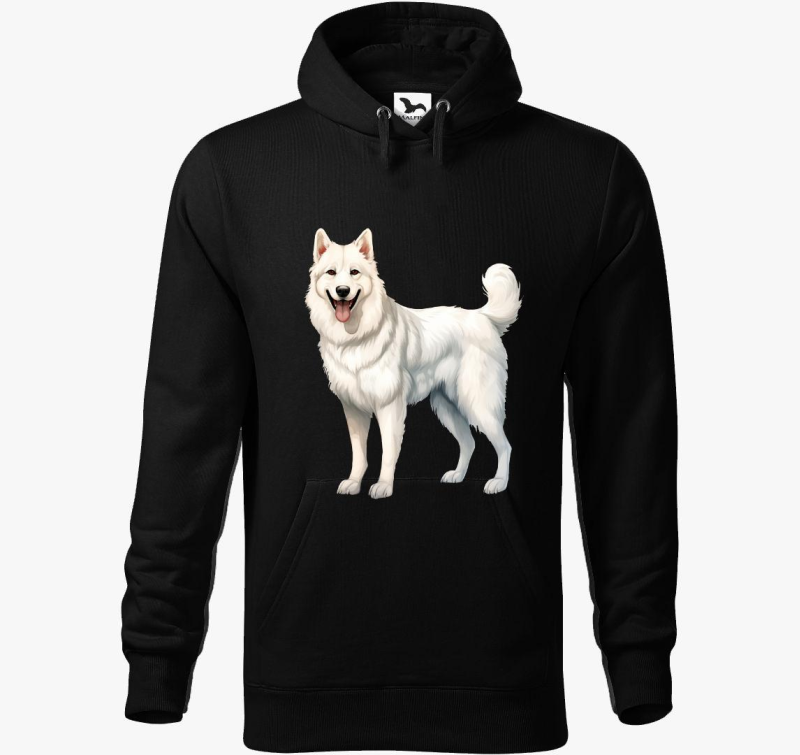 Fehér juhászkutya kapucnis pulóver