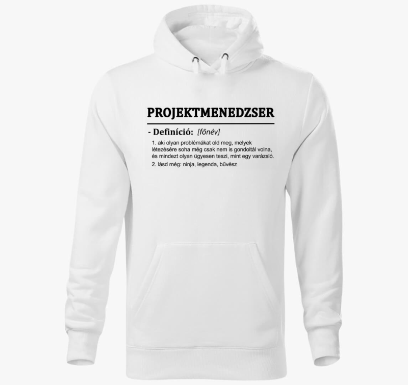 Projektmenedzser kapucnis pulóver