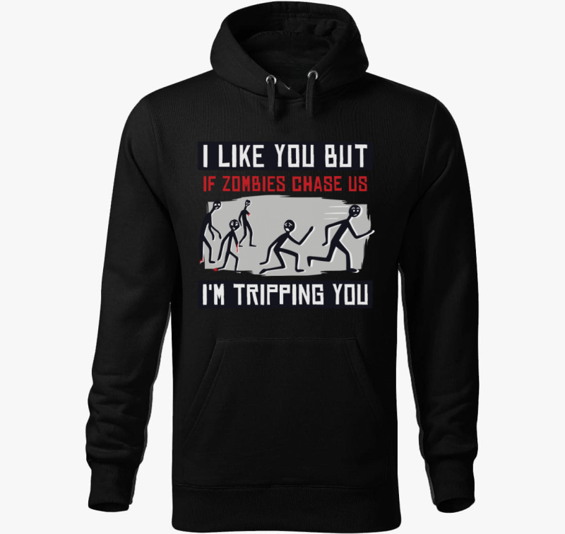 Én csipázlad, de ha jönnek a zombik! kapucnis pulóver