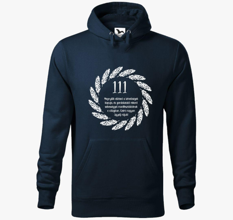 111 angyali szám kapucnis pulóver
