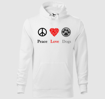 Peace Love Dogs kapucnis pulóver