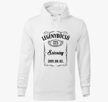 Legénybúcsú csapat kapucnis pulóver - Egyedi város + dátum megadással!