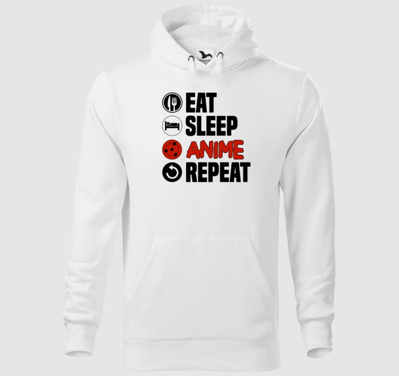 Eat sleep anime repeat kapucnis pulóver