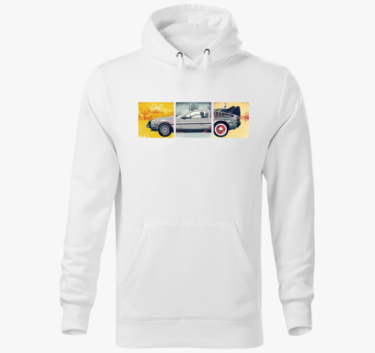 DeLorean kapucnis pulóver