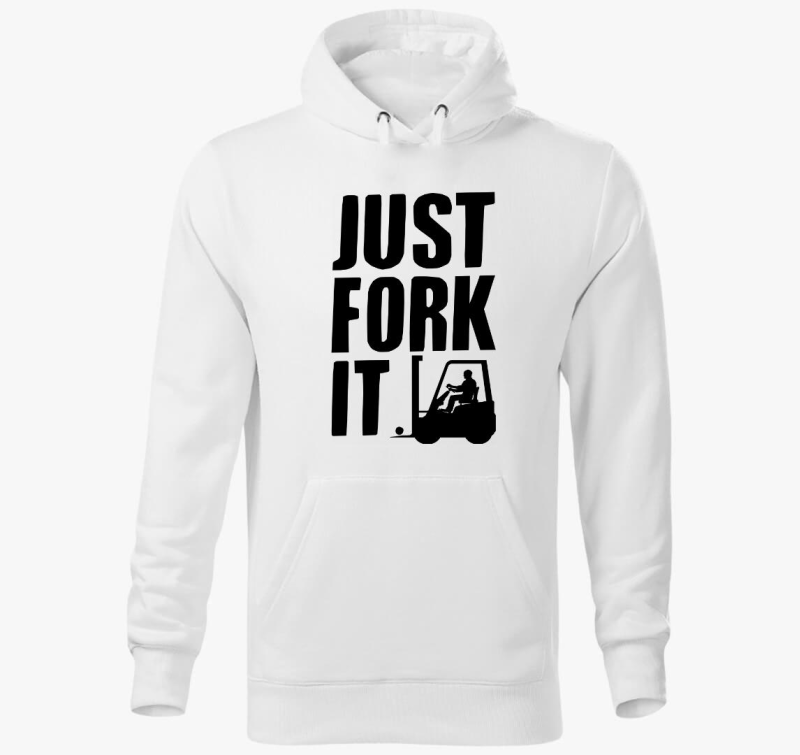 JUST FORK IT - Targoncás kapucnis pulóver