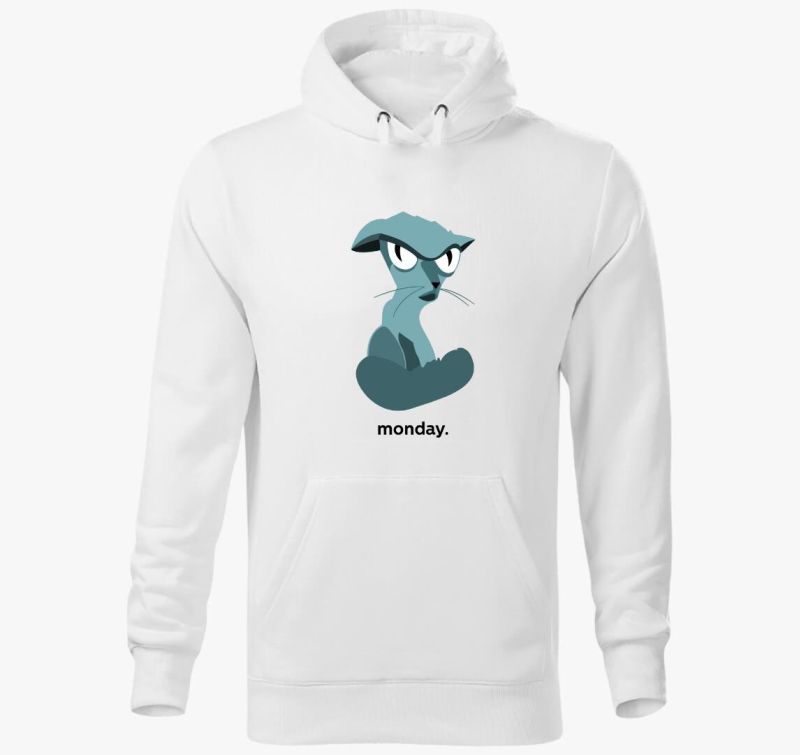 Morcos macska - hétfőkre kapucnis pulóver