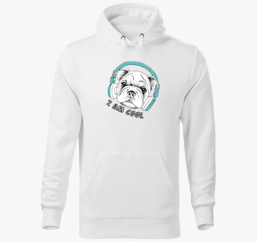 Menő kutyás kapucnis pulóver...