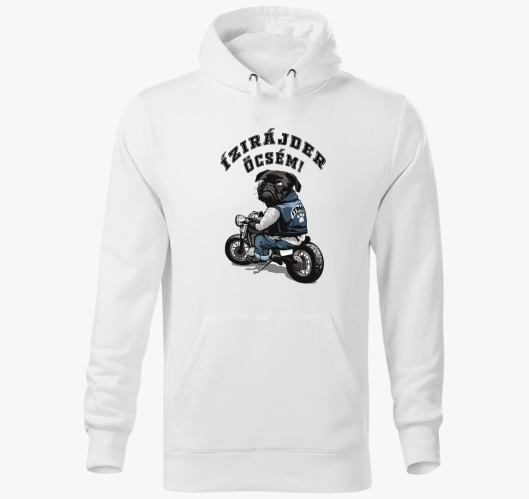 Motoros kutyás kapucnis pulóve...