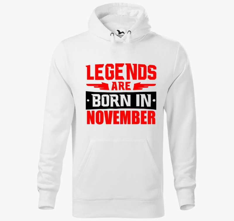 Legendák (választható hónap) születnek kapucnis pulóver