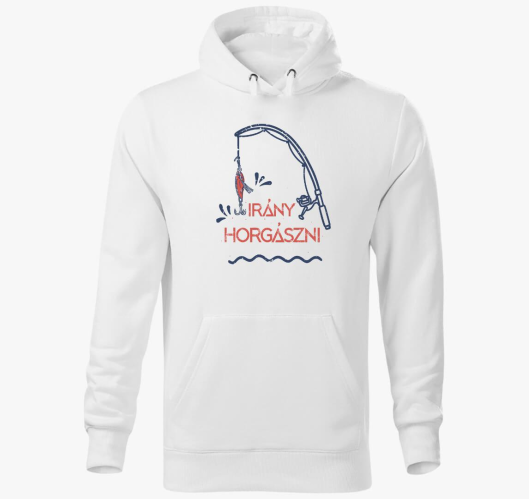 Irány horgászni kapucnis pulóv...