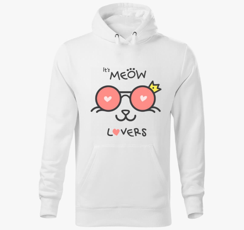 Macska imádós kapucnis pulóver