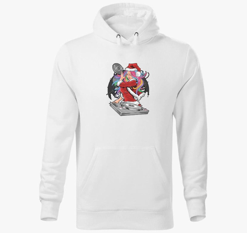 Csajos mikulásos kapucnis pulóver