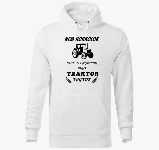 Traktoros kapucnis pulóver