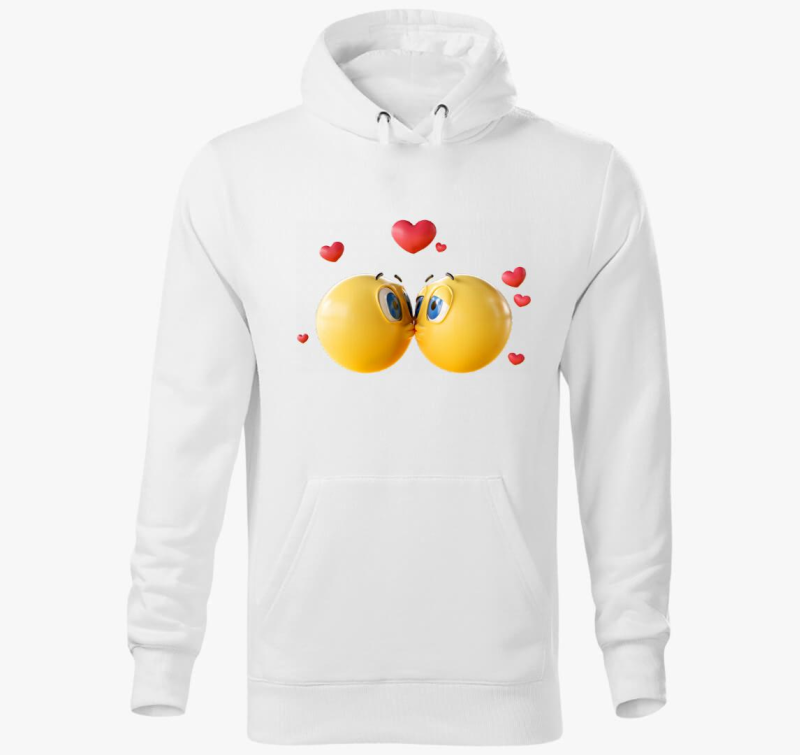 Csókos emojik kapucnis pulóver