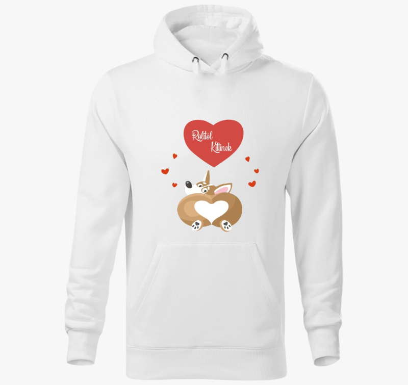 Corgis Valentin napi kapucnis pulóver hölgyeknek-egyedi névvel