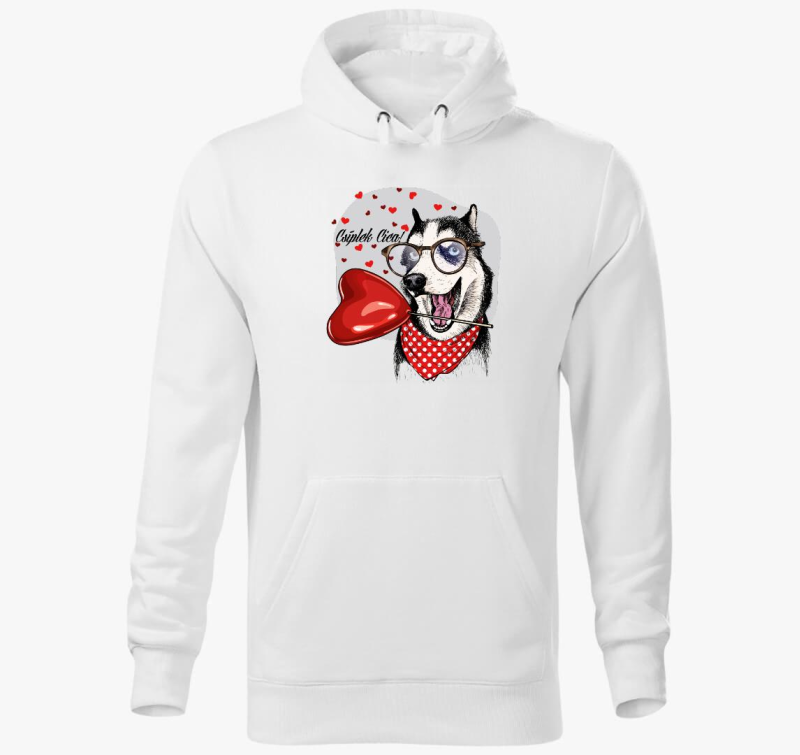 Huskys Valentin napi kapucnis pulóver