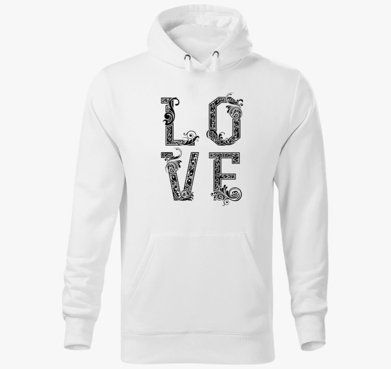 Szerelem feliratú kapucnis pulóver hölgyeknek