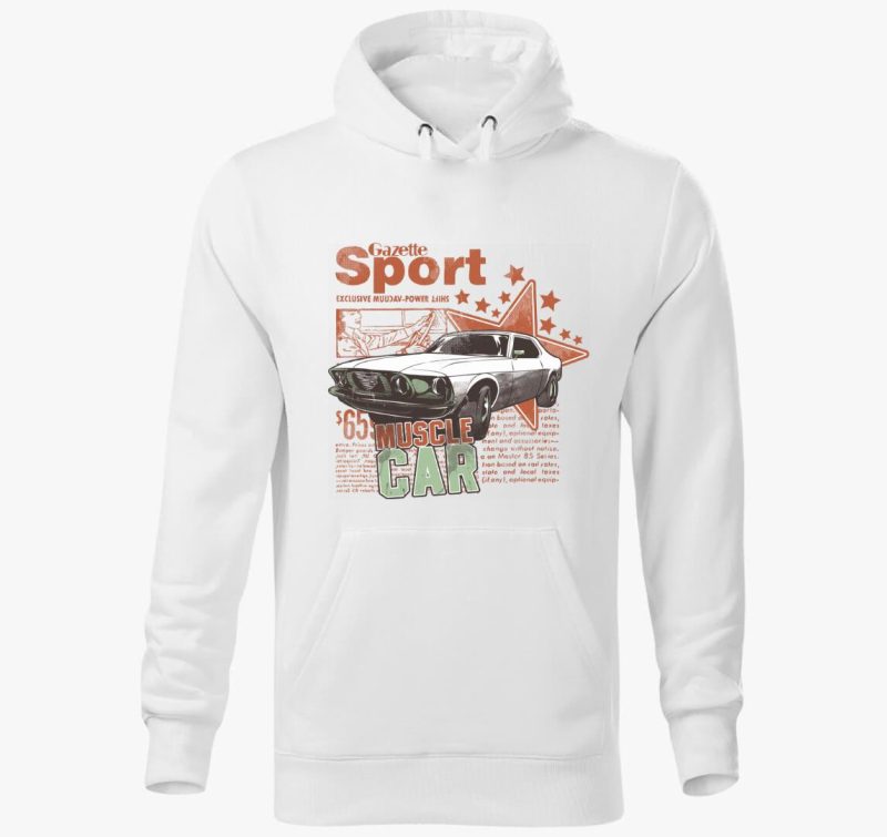 Retro izomautós kapucnis pulóver