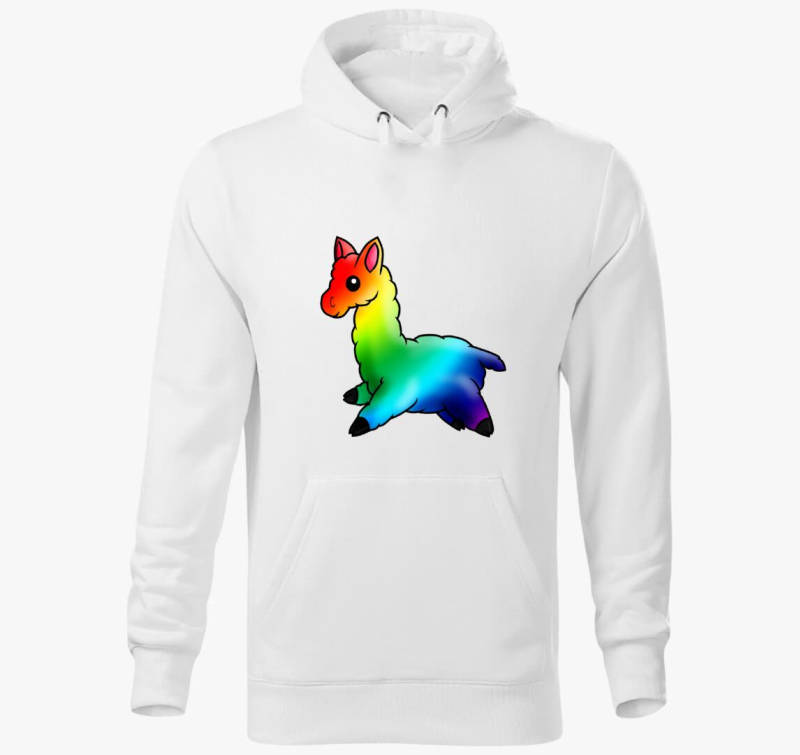 Szivárványos Láma kapucnis pulóver