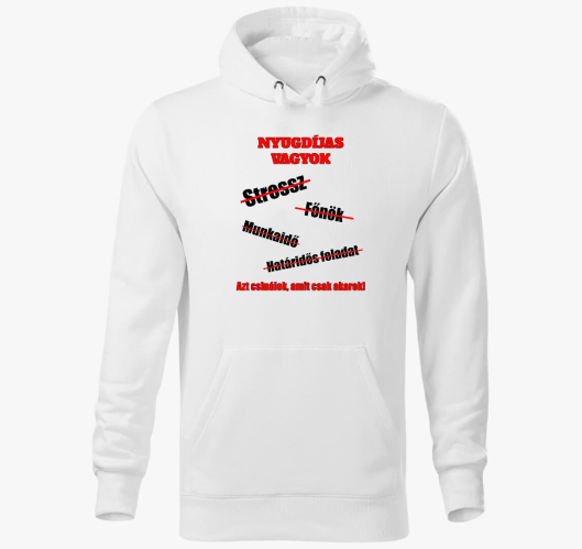 Nyugdíjas kapucnis pulóver