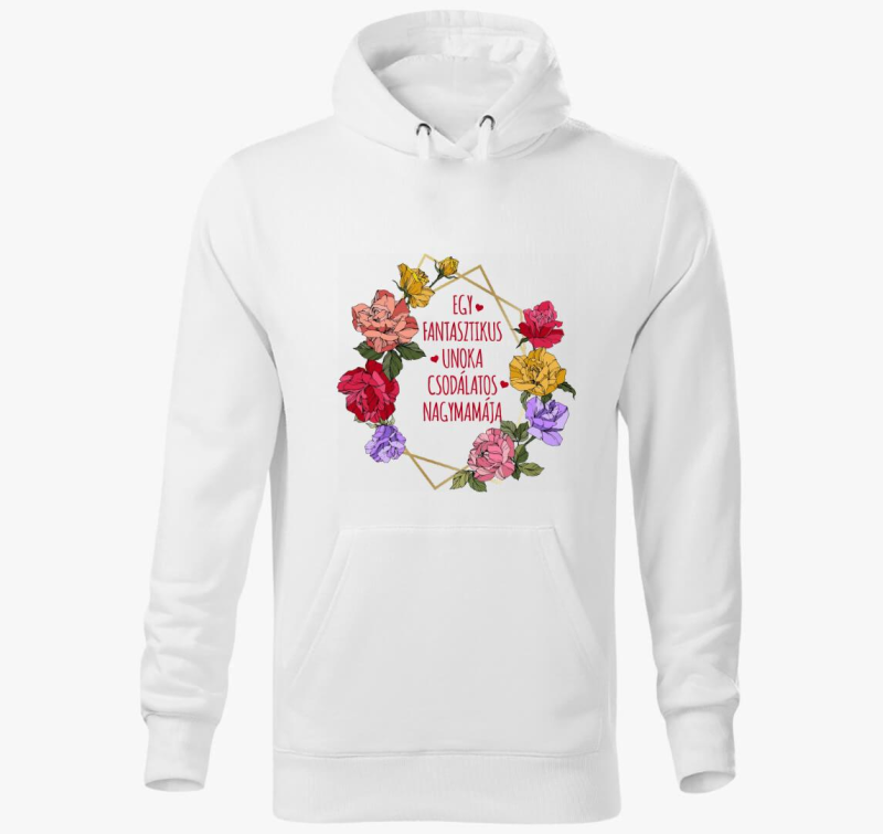 Csodálatos nagymamás kapucnis pulóver