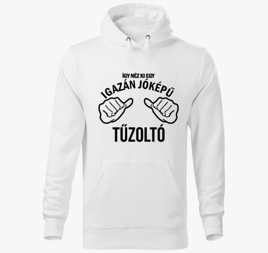 Jóképű tűzoltó kapucnis pulóve...