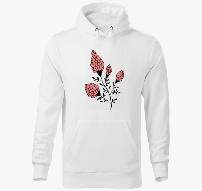 Vadvirágok szívekkel - színes kapucnis pulóver 