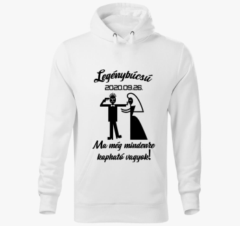 Legénybúcsú kapucnis pulóver - Utolsó nap mikor még kapható vagyok! egyedi dátummal
